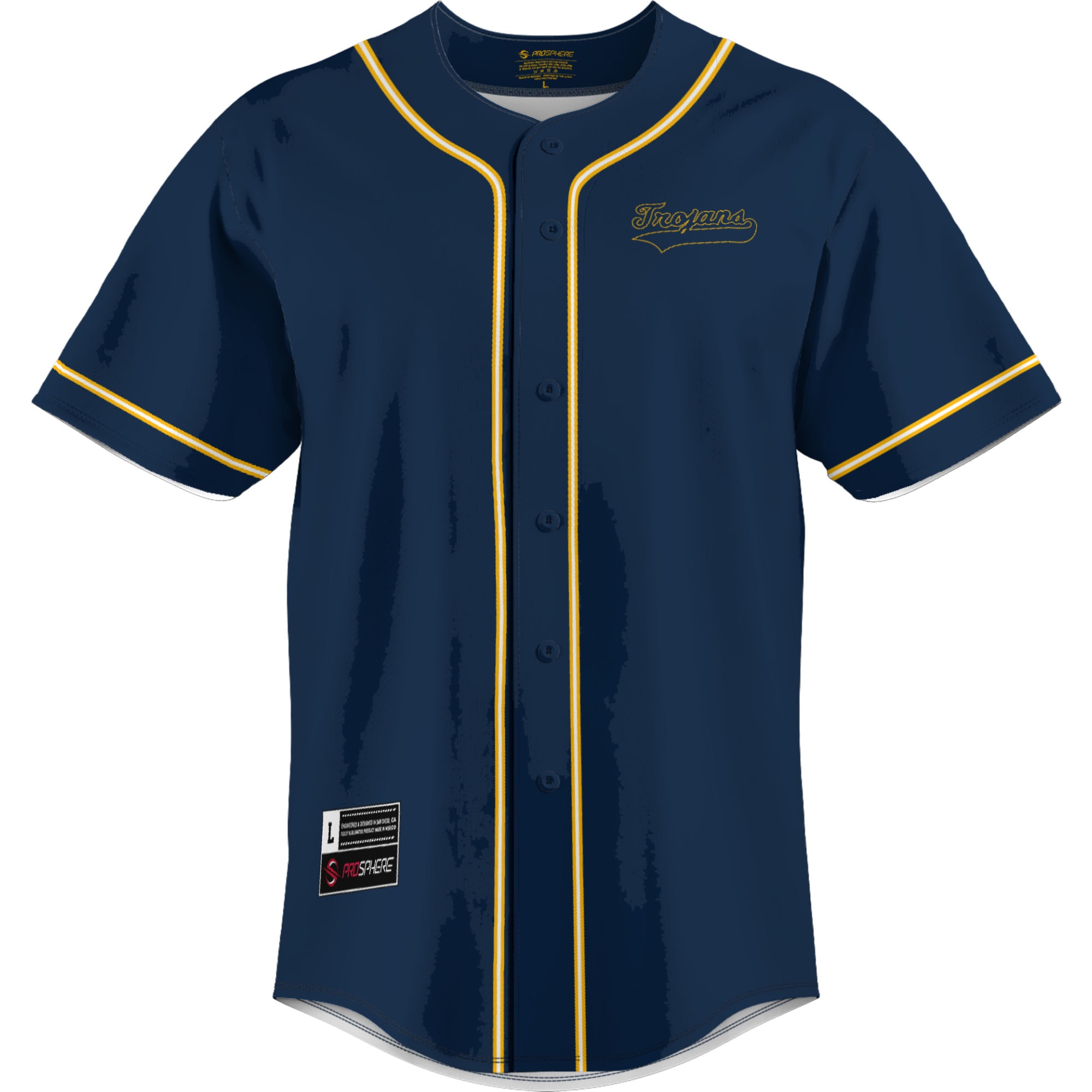 [DDG] Central Alabama Community College Trojans GameDay Greats Lightweight Baseball Jersey - Navy
