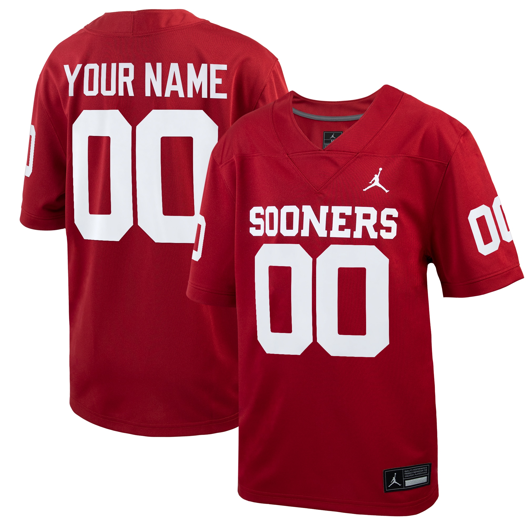 [NJP] Oklahoma Sooners Youth Custom Football Game Jersey - Crimson
