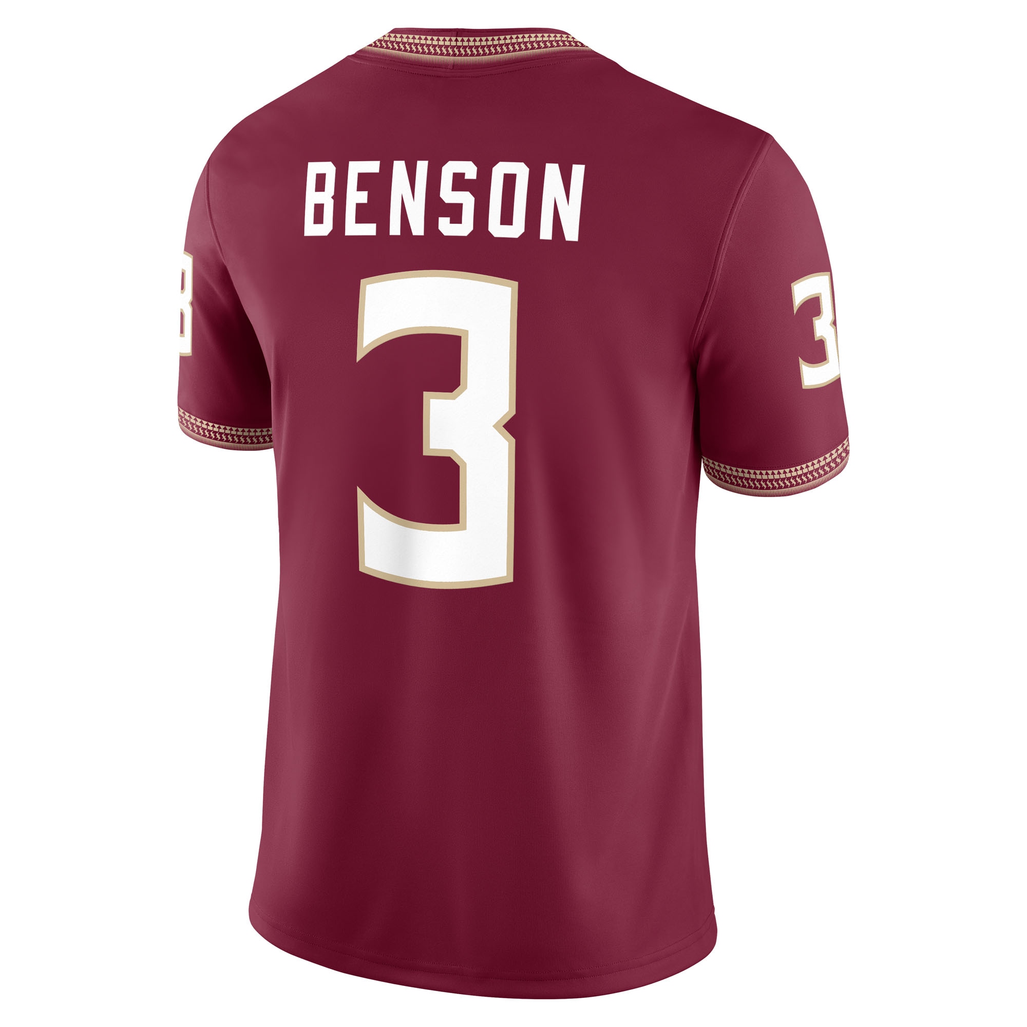 [NJP] Trey Benson Florida State Seminoles Player Game Jersey - Garnet