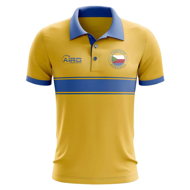 Comoros Concept Stripe Polo Shirt (Yellow)