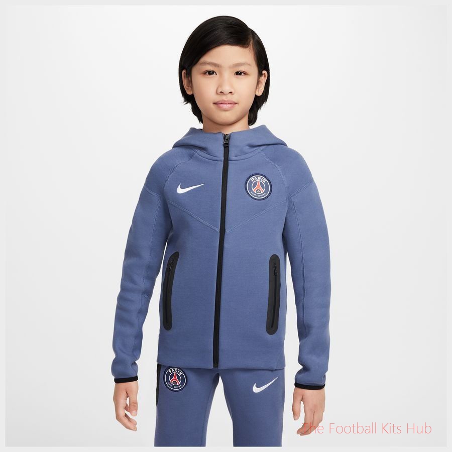Paris Saint Germain Hoodie NSW Tech Fleece FZ - Diffused Blue/White Kids