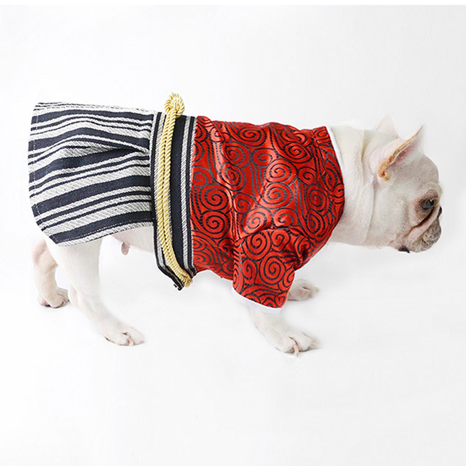 Culture-Inspired Bushibull Frenchie Kimono Costume – Traditional Samu...