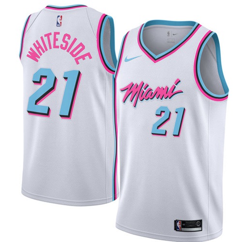 Heat White Miami Heat #21 Nike Jersey - Discounted NBA Fan Apparel