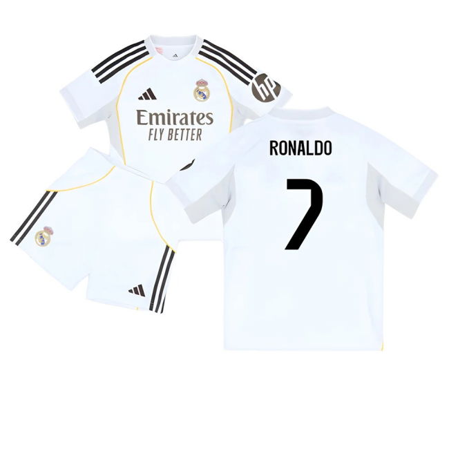 2025-2026 RM Home Football Shirt - Youth (Ronaldo 7) Quick Dry