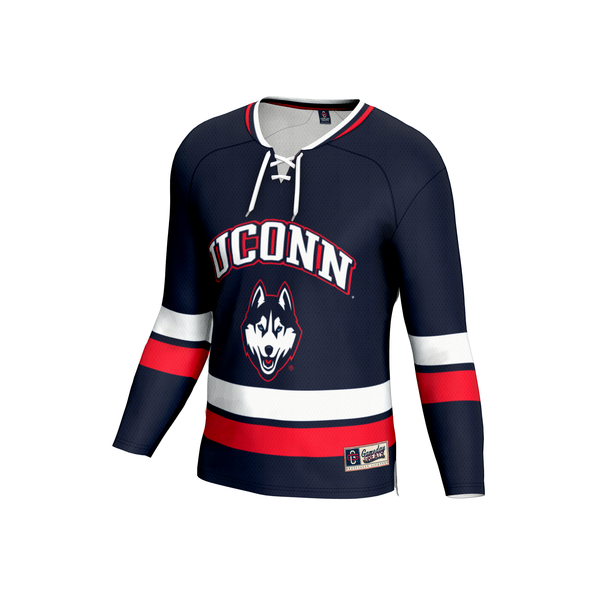 [DDG] UConn Huskies GameDay Greats Youth Lightweight Men's Hockey Team Fashion Jersey - Navy