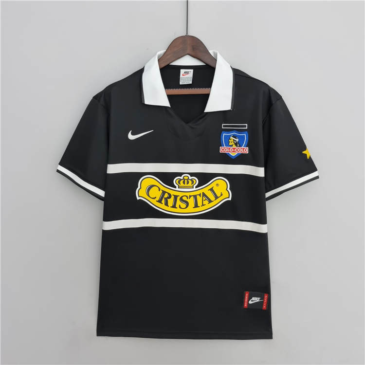 Colo-Colo Retro Soccer Jersey 9697 Black Away Football Shirt -