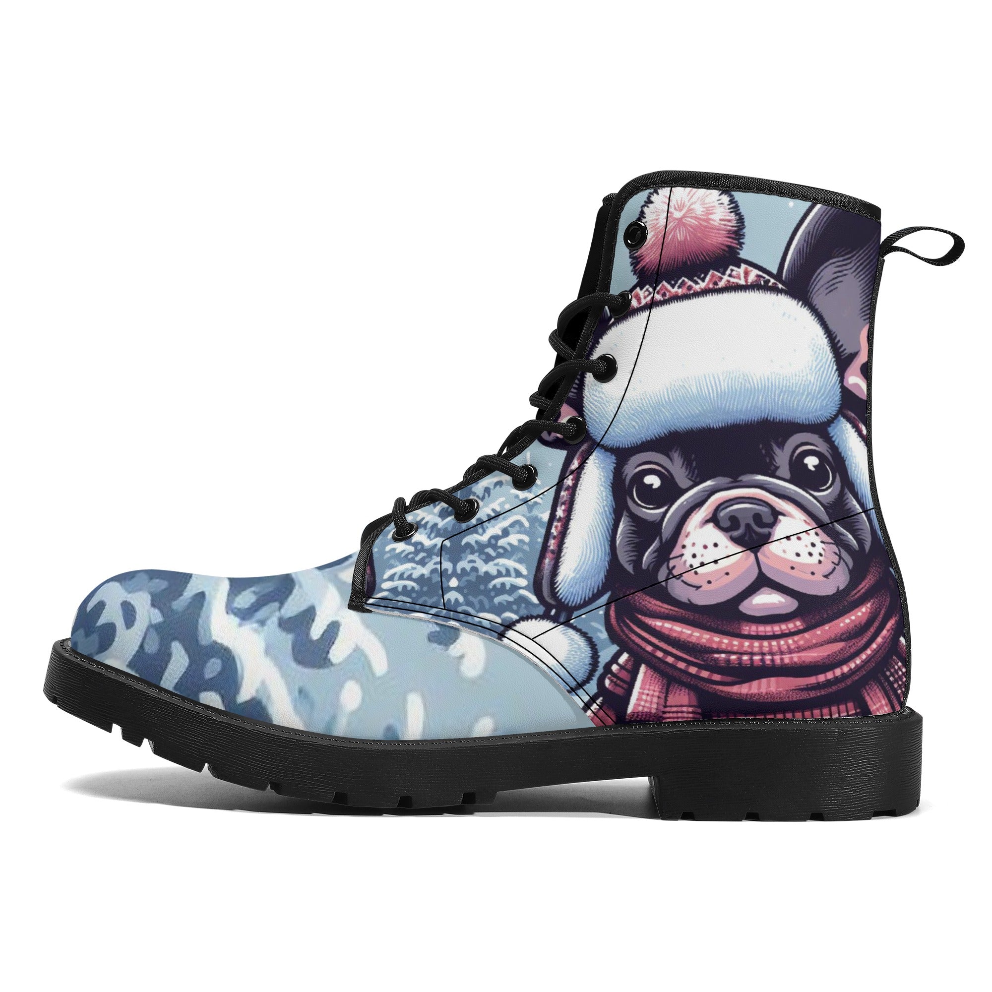 Jack - French Bulldog Themed Leather Boots Outdoor Style