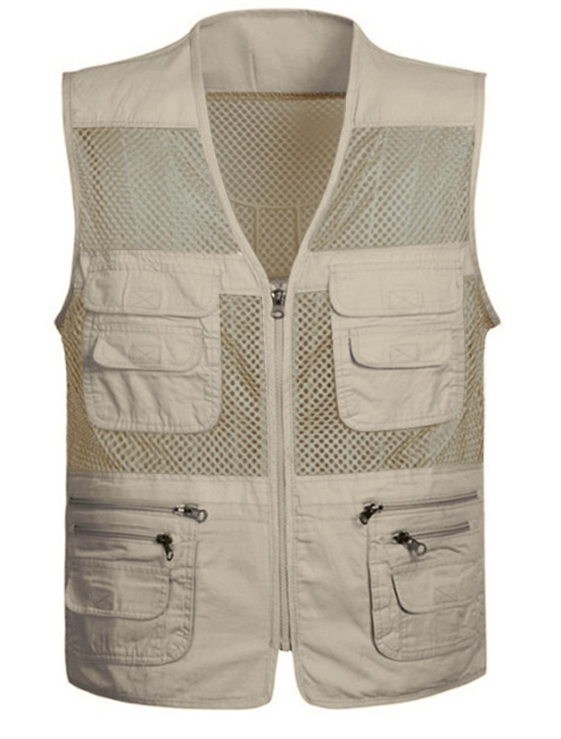 Men's Vest Gilet Fishing Vest Hiking Vest Sleeveless Vest Gilet Jacket Outdoor Holiday Streetwear Chic & Modern Summer Spring Pocket Quick Dry Polyester Breathable Color Block Zipper V Neck Regular