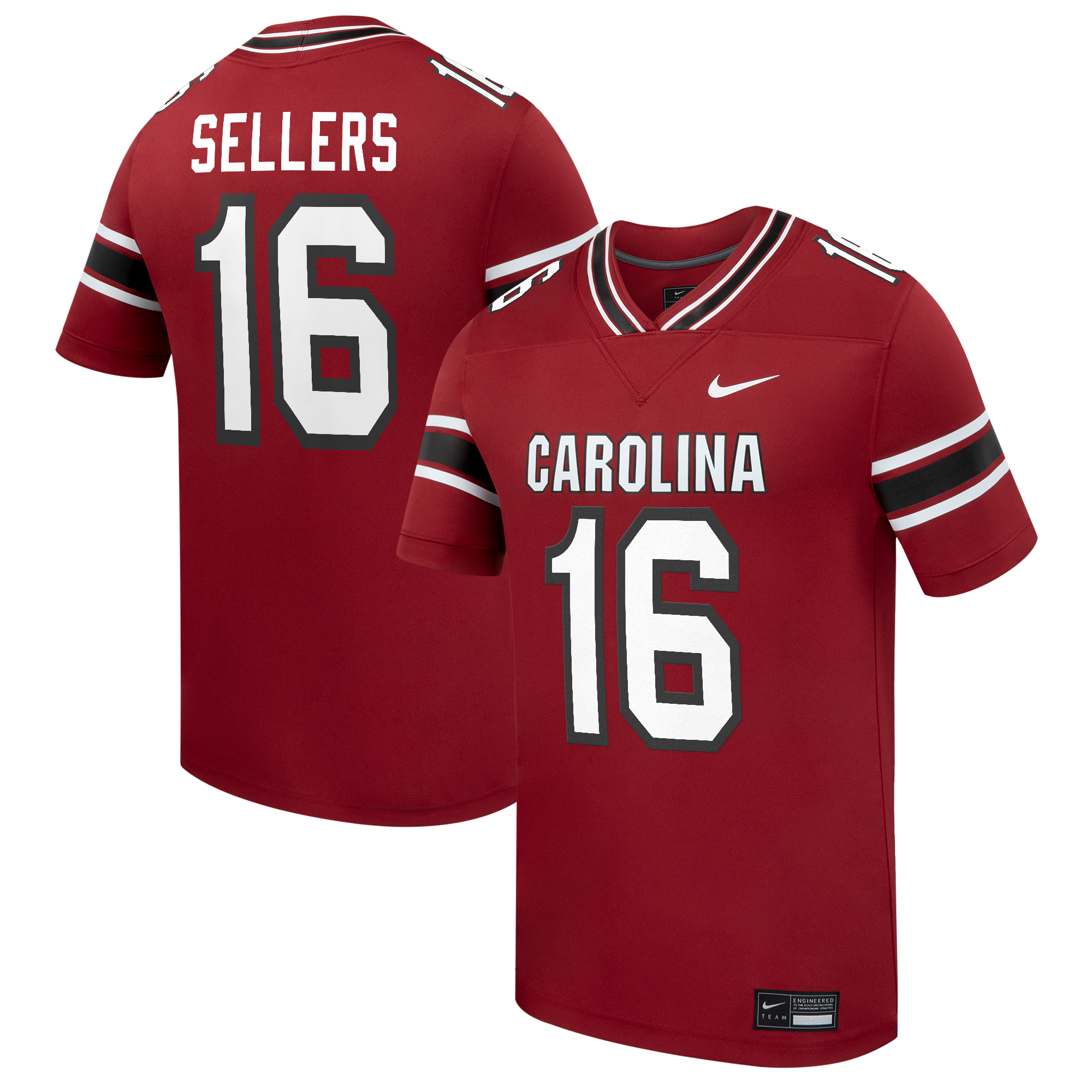 Men's LaNorris Sellers Garnet South Carolina Gamecocks Game Football Jersey