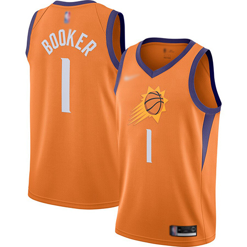 Orange Nike Devin Booker #1 Suns Jersey - Mesh Fabric Game Day Wear