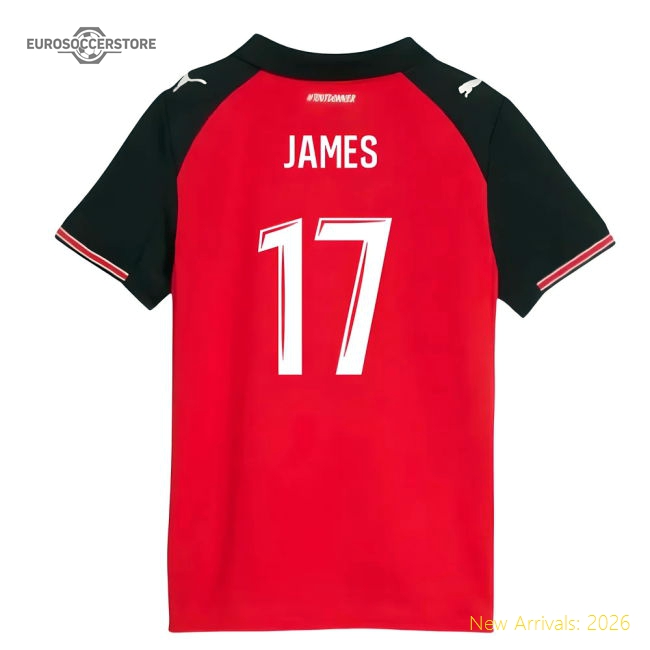 Elite 2025-2026 Stade Rennais Home Shirt (kids) (james 17)