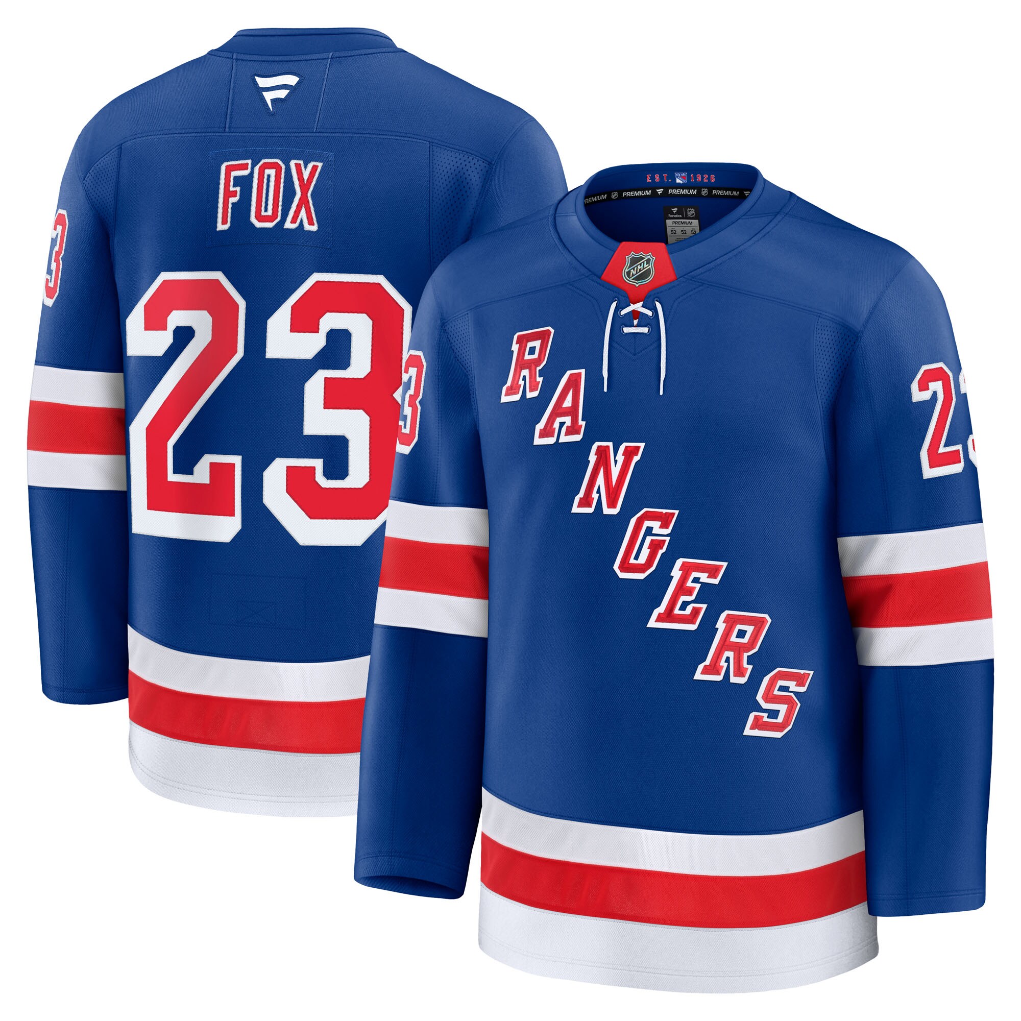 [SJH] Adam Fox #23 New York Rangers Home Premium Jersey - Blue