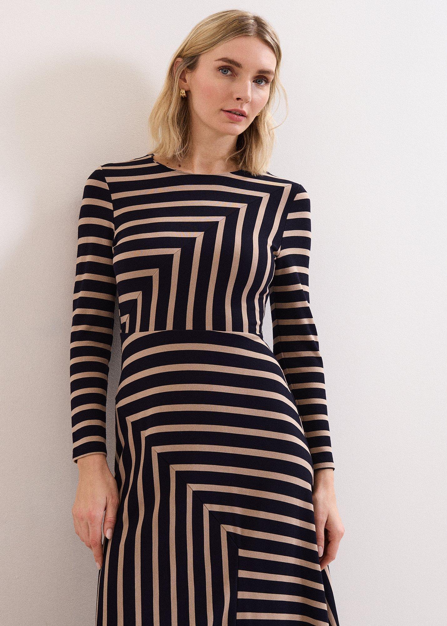 Petite Mia Stripe Midi Dress