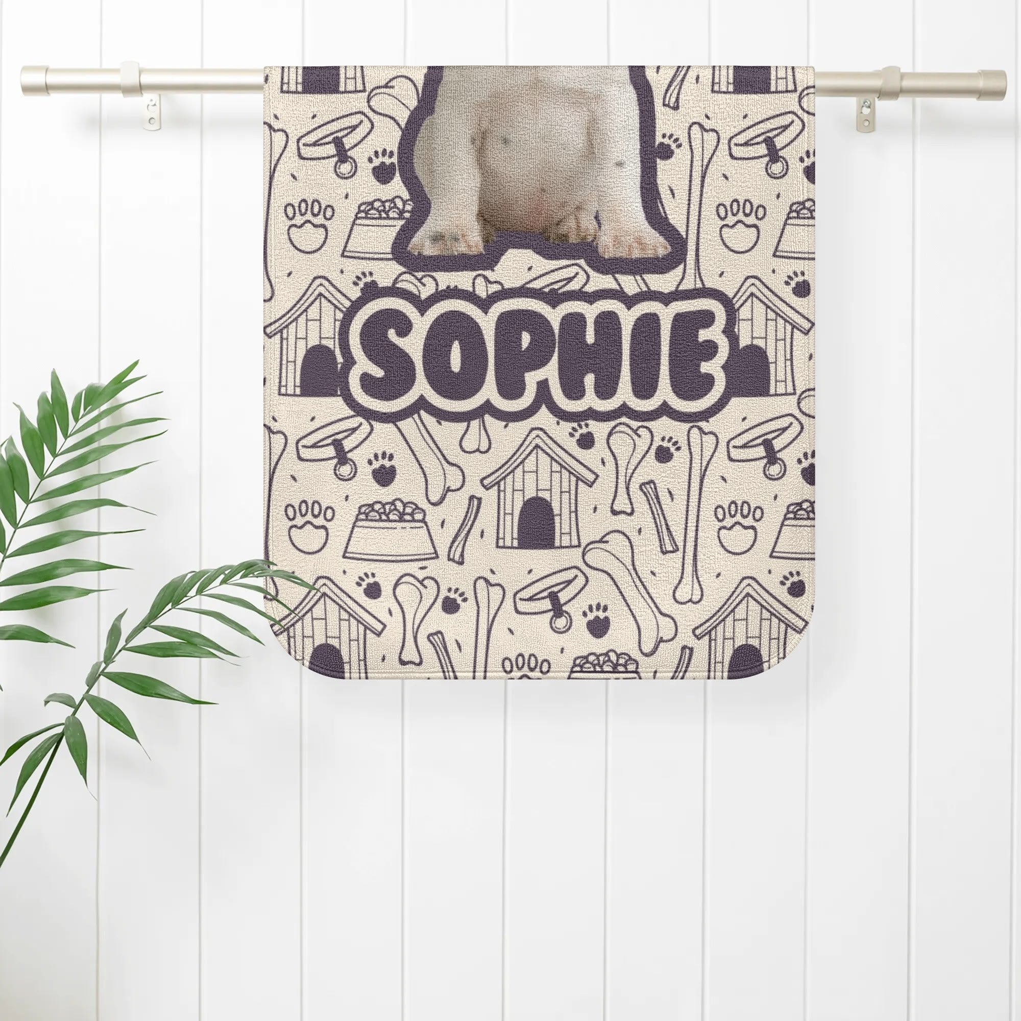 French Bulldog Personalized Frenchie Towel With Custom Name And Image Durable Dog Item