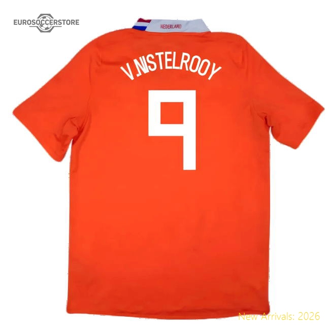 Holland 2008-10 Home Shirt ((Excellent) M) (V.Nistelrooy 9)