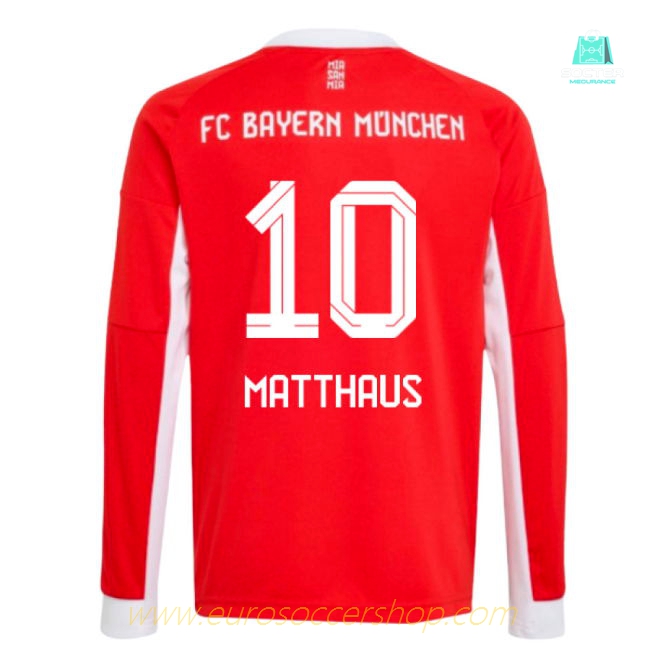 2025-2026 Bayern Munich Long Sleeve Home Shirt (Kids) (Matthaus 10)