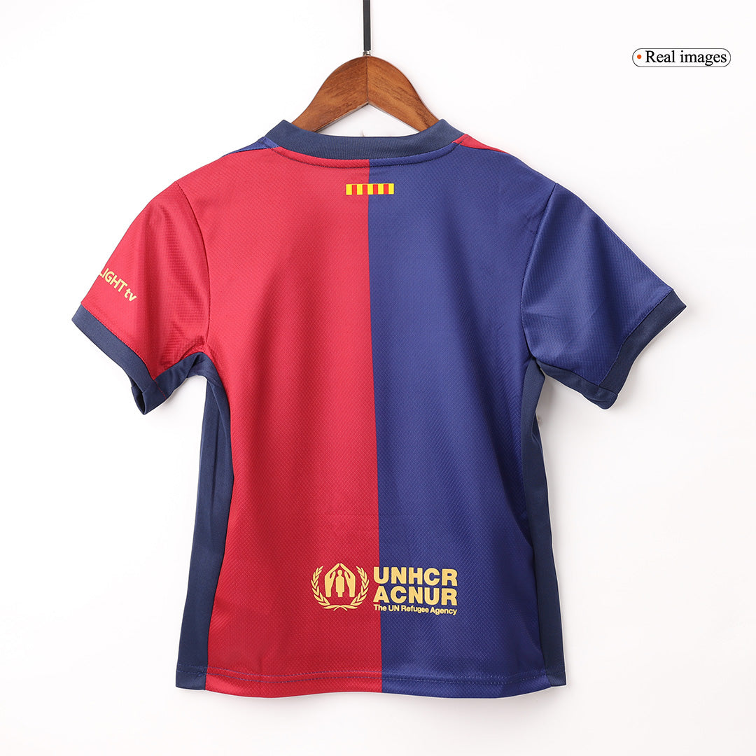 Kid's Barcelona Home Soccer Jersey Kit(Jersey+Shorts+Socks) 2024/25Aut