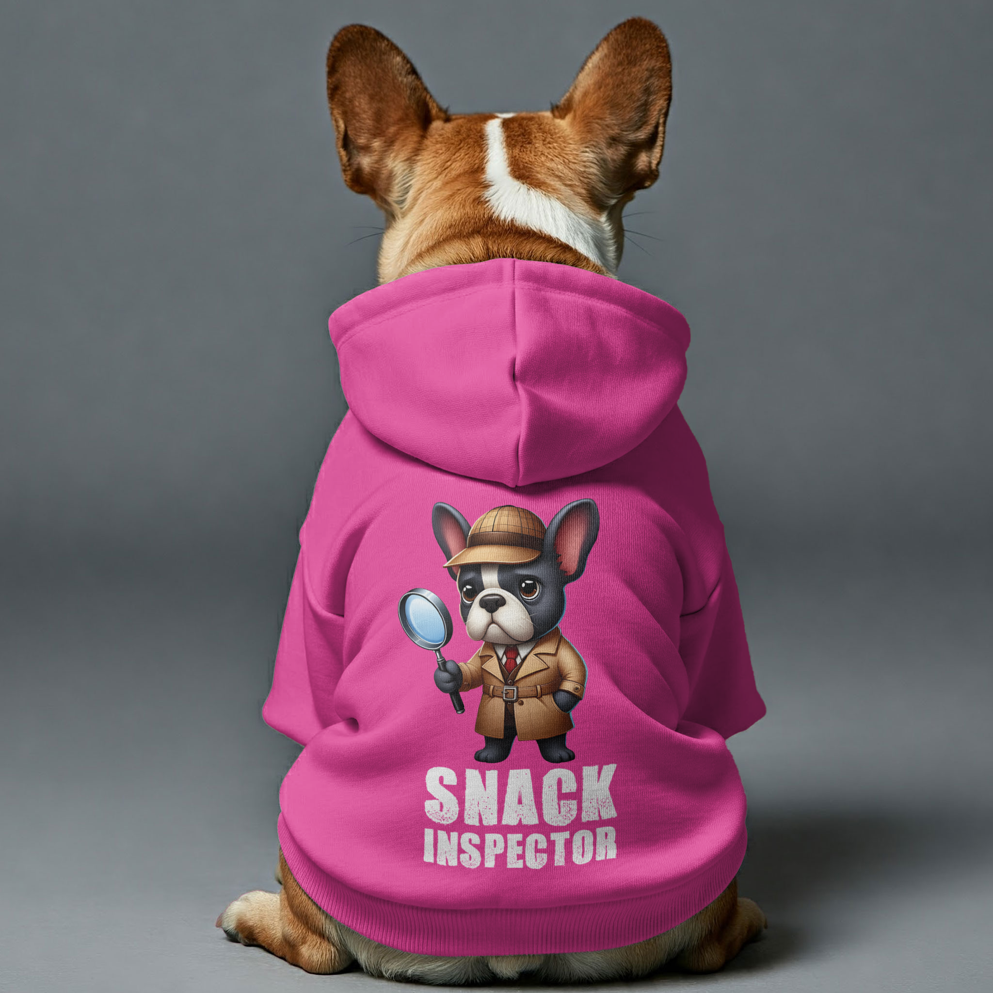 Snack Inspector - Durable Personalized French Bulldog Hoodies With Funny Quotes – Stylish, Cozy, And Premium 100% Cotton For Dog Lovers