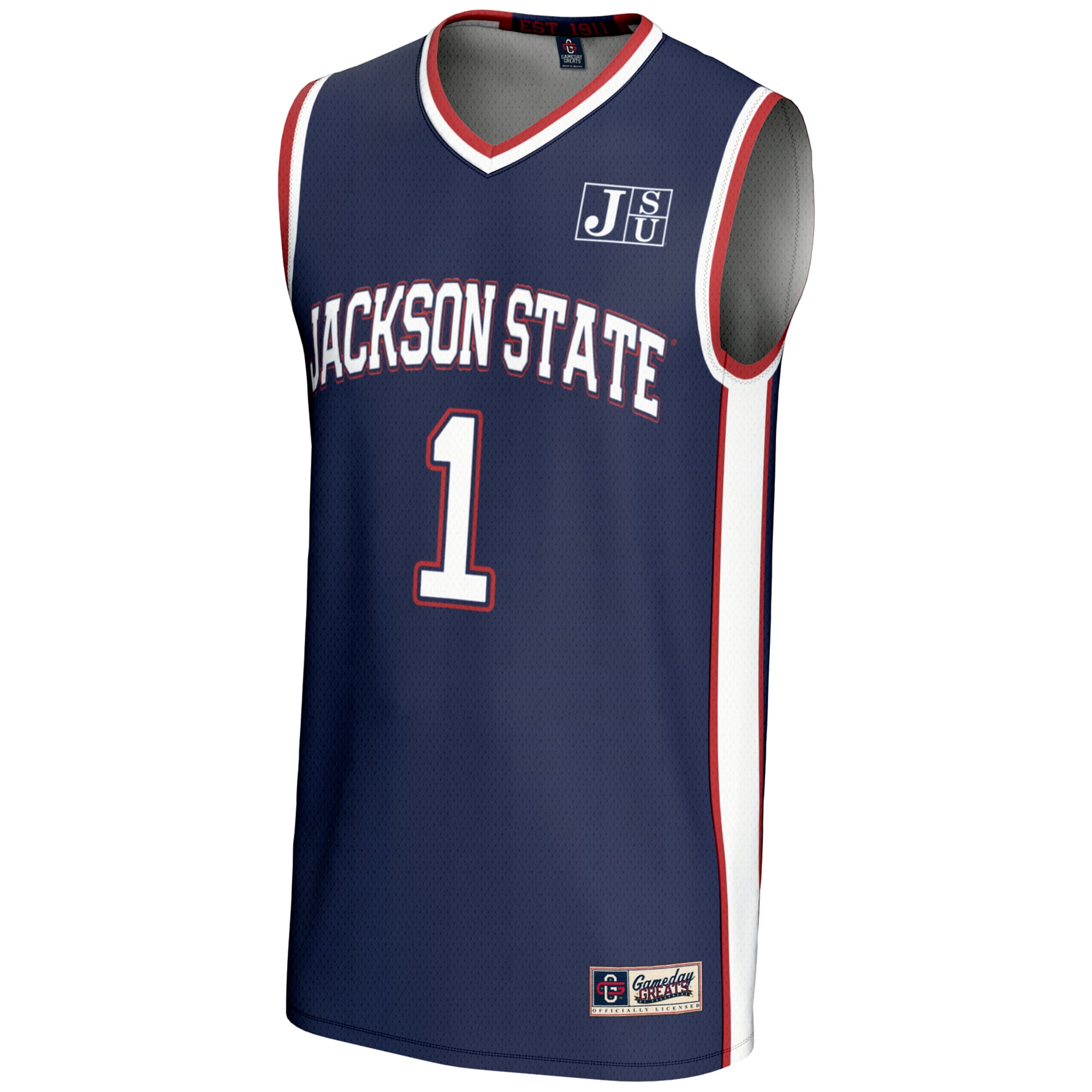 #1 Jackson State Tigers GameDay Greats Unisex Lightweight Basketball Jersey - Navy