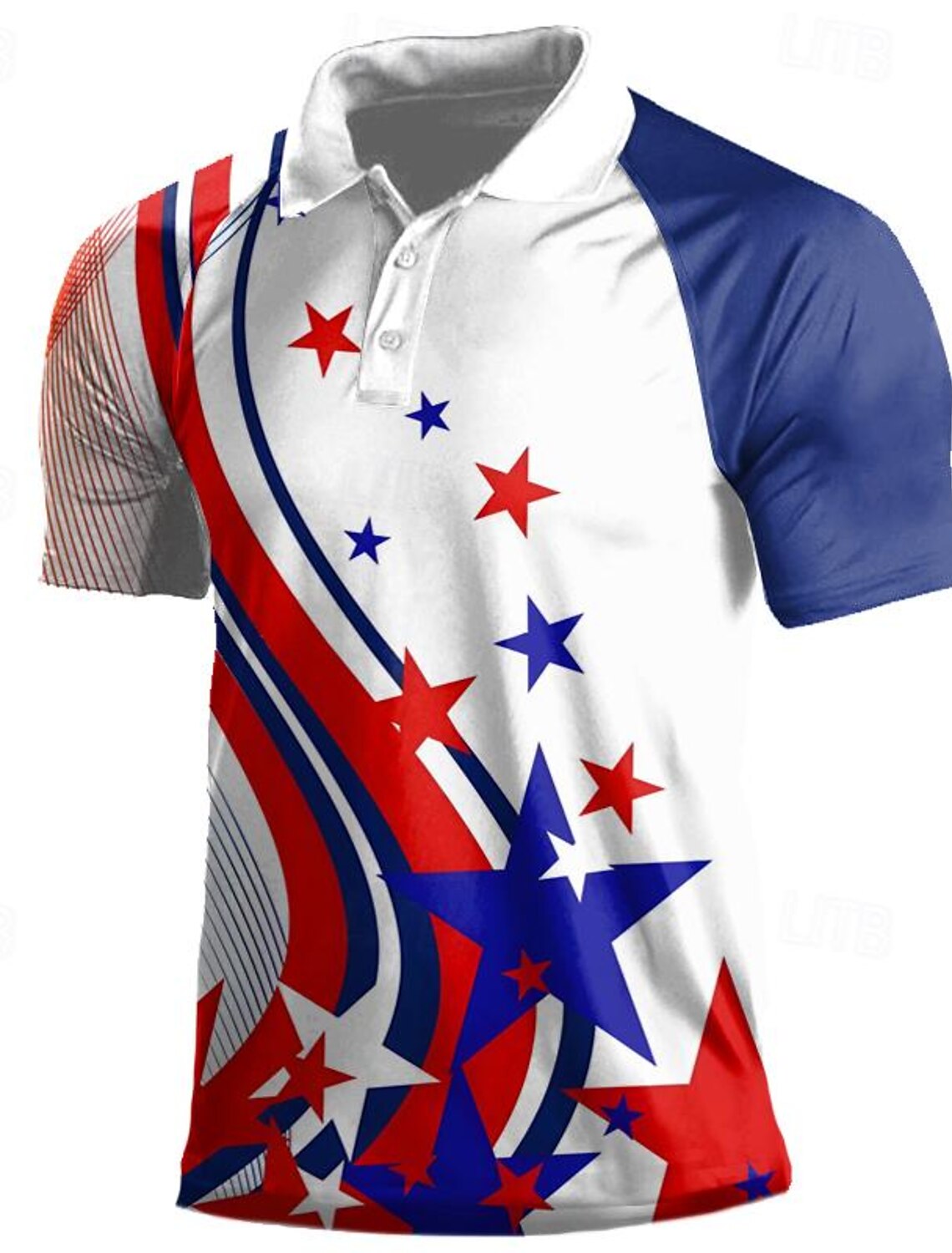 4th of July 2026 250th Men's Veterans Patriotic Polo Shirts Golf Shirt Short Sleeve Polo Shirts Collared Shirts Casual Streetwear Vacation Wear Party Outfits 3D Print Buttons Blue Wine Navy Blue