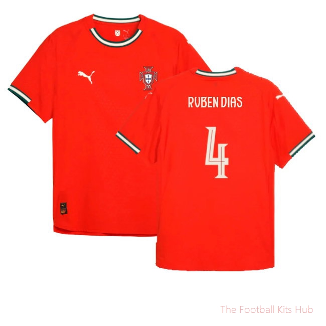 [SJH] 2025/26 Portugal Home Authentic Jersey (Ruben Dias 4) Jersey