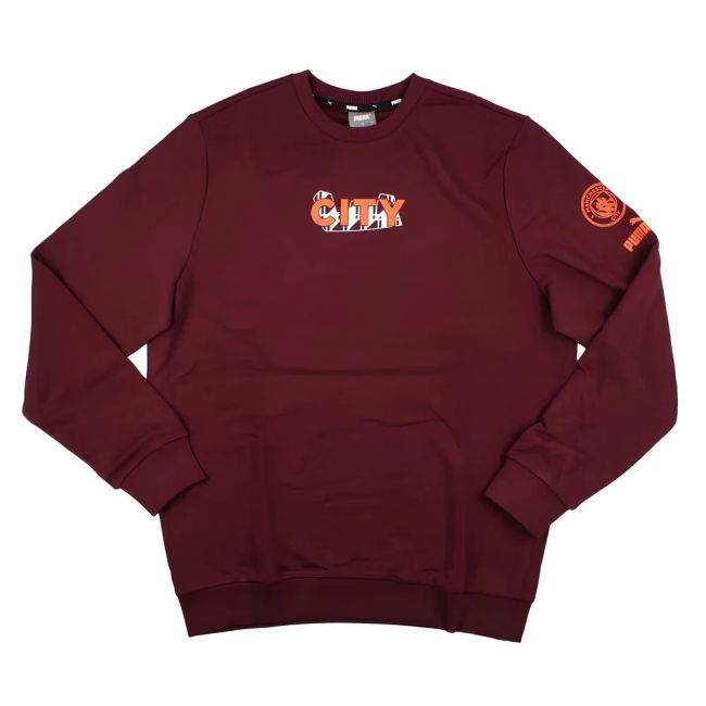 Adult 2023-2024 Man City FtblCore Graphic Crew Sweat (Aubergine)