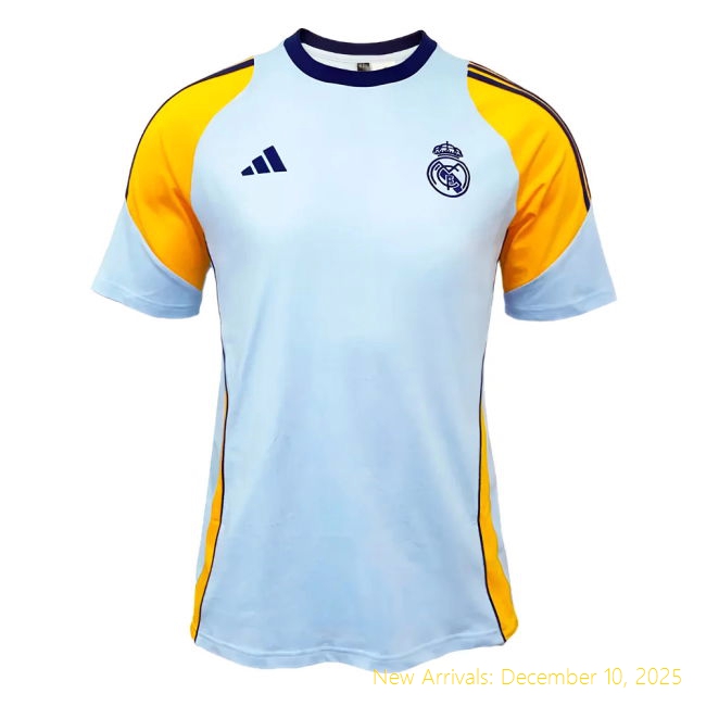 Top Grade 2024-2025 RM Real Madrid Training Tee (Glow Blue) (Benzema