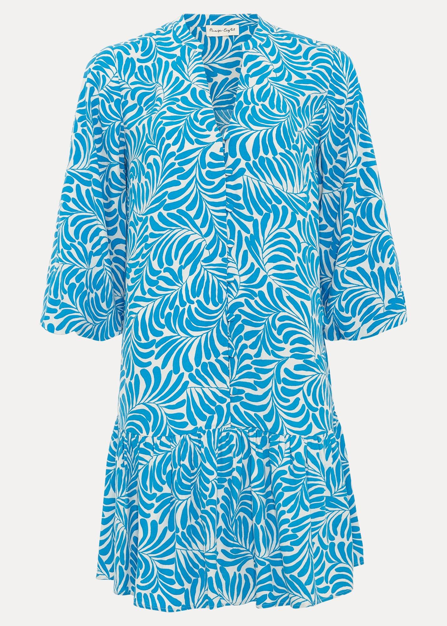 Phoebe Blue Print Swing Dress