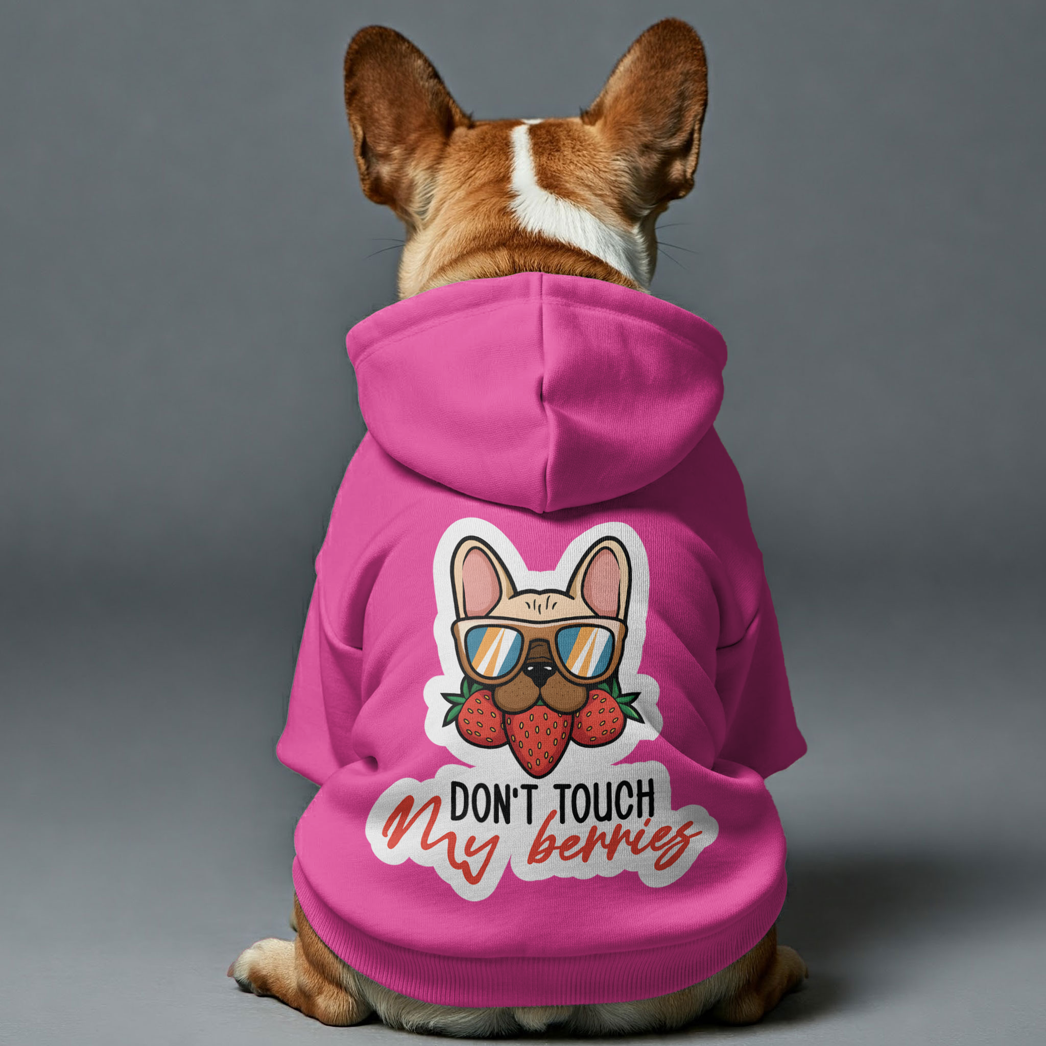 Don't Touch My Berries - Comfy Personalized French Bulldog Hoodies With Funny Quotes – Stylish, Cozy, And Premium 100% Cotton Pet Owner Apparel
