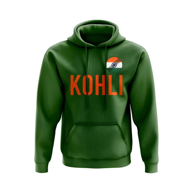 Elite Virat Kholi India Name Hoody (Green) Elite Exclusive-Design