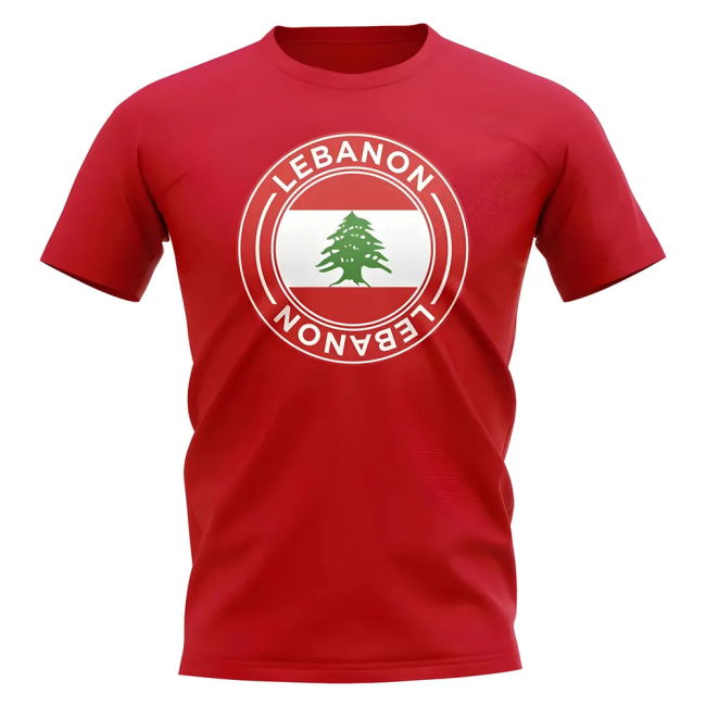 Elite Lebanon Football Badge T-Shirt (Red) Premium-Quality