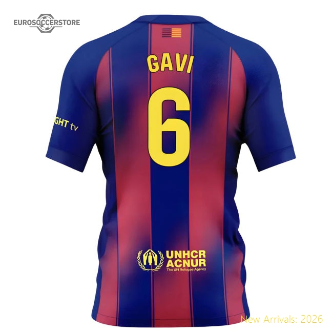 Barcelona 2024-25 Home Fan Version For Kids (Gavi Football Shirt