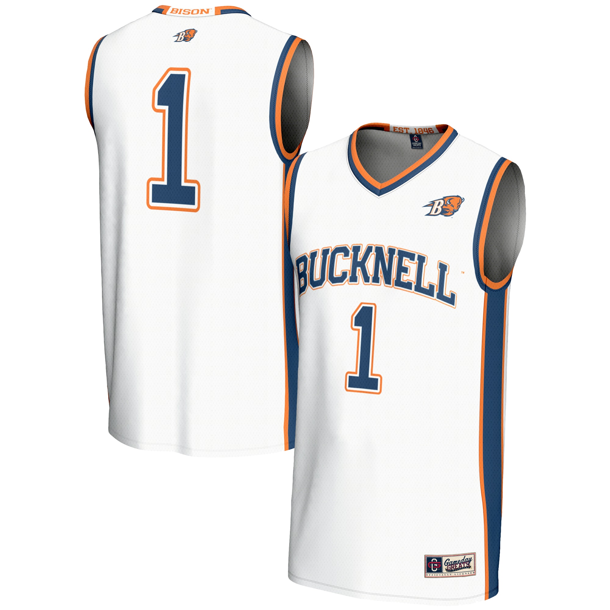 [NJP] Women's Bucknell Bison GameDay Greats Lightweight Basketball Jersey - White