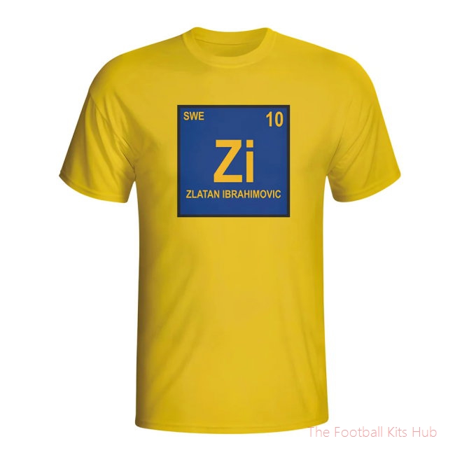 Zlatan Ibrahimovic Sweden Periodic Table T-shirt (yellow)