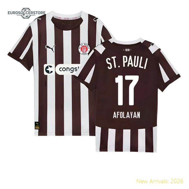 2025-2026 St Pauli Home Shirt (Kids) (Afolayan 17)