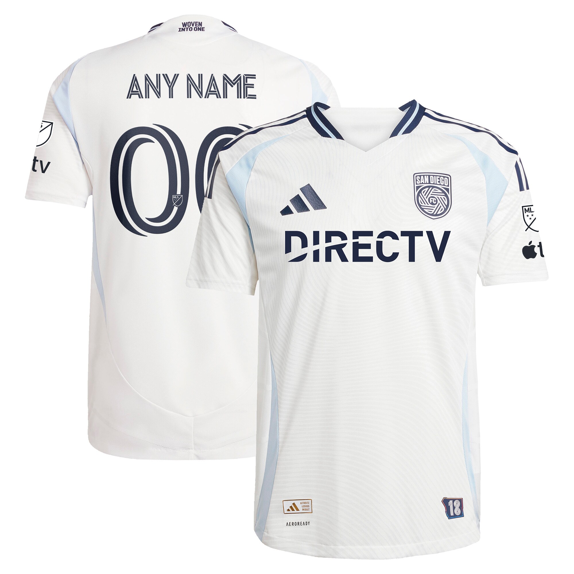 [SJH] San Diego FC 2025 Woven Into One Authentic Custom Jersey - White