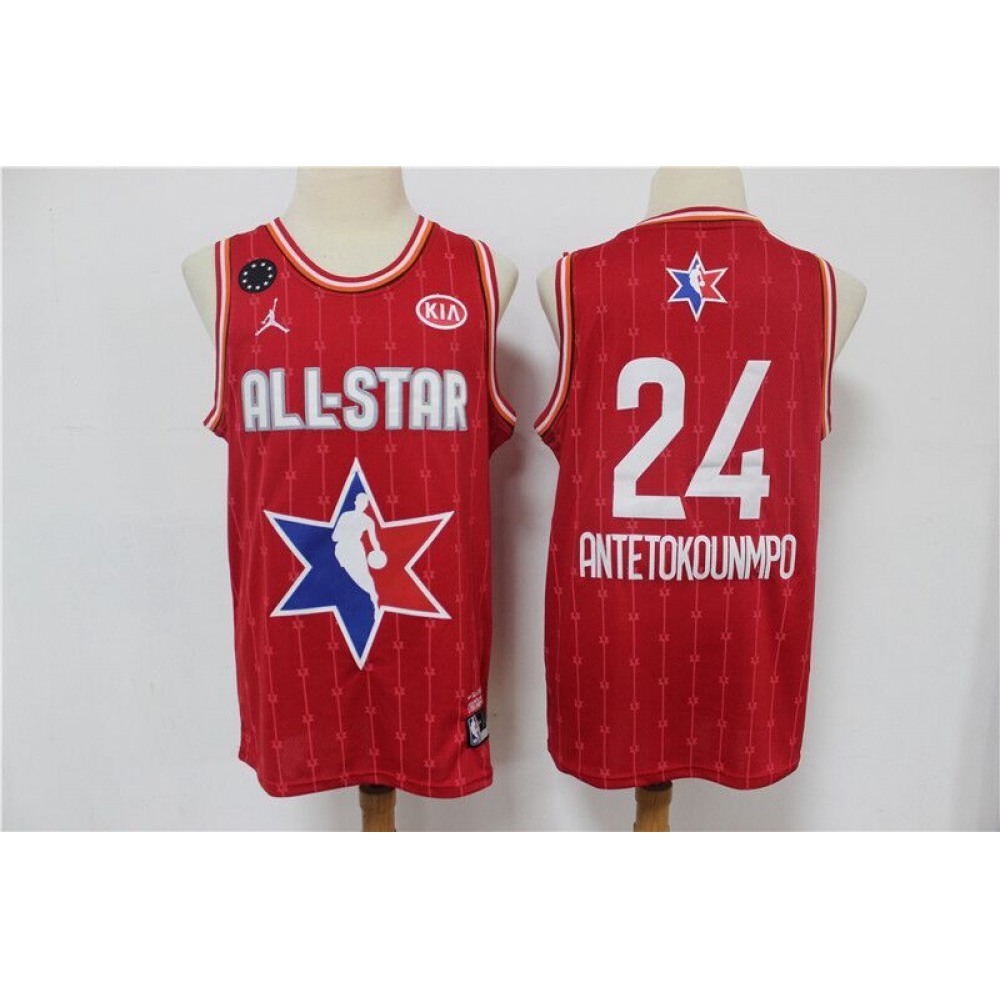Limited Edition Men's Bucks #24 Giannis Red Basketball Jersey