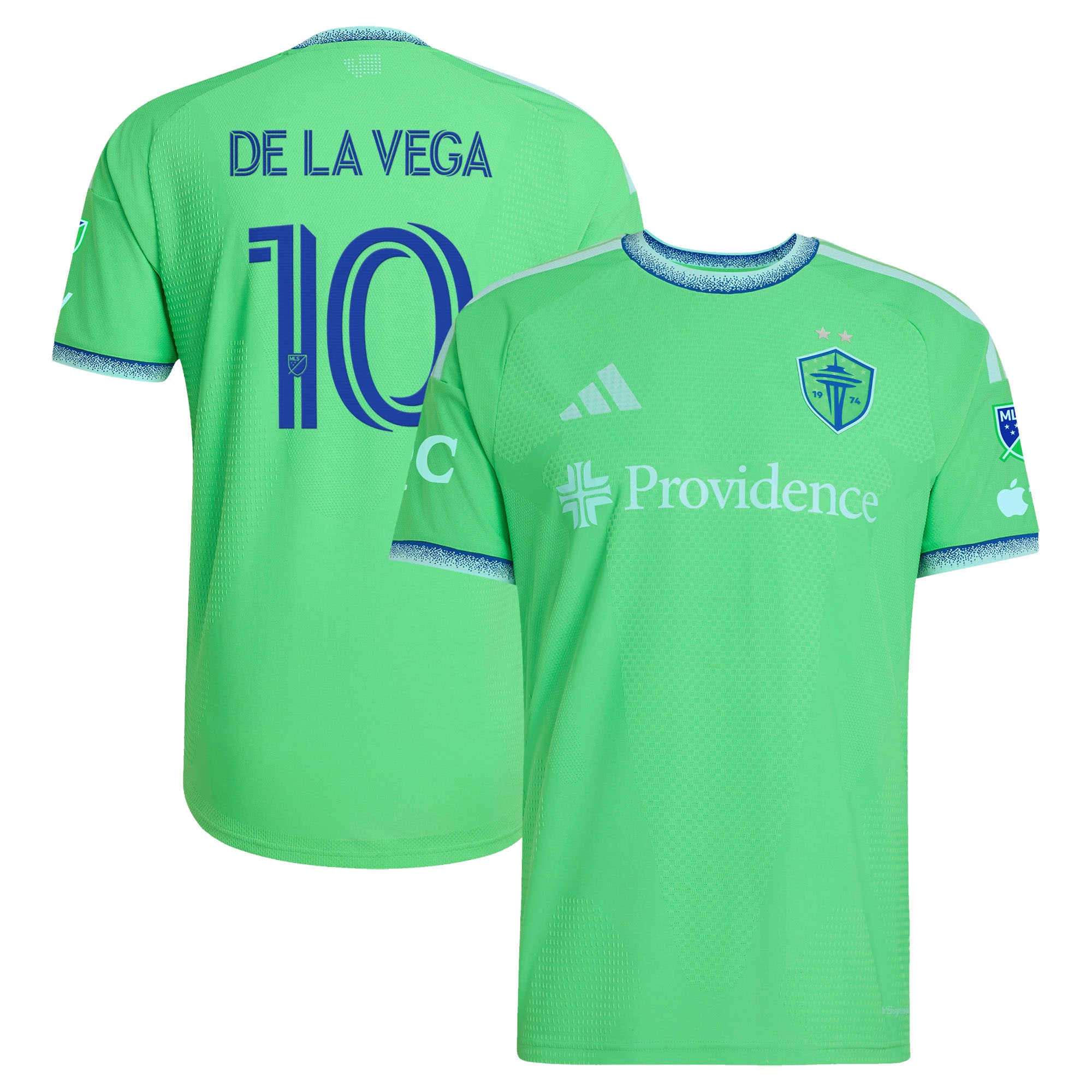 [SJH] Women's Pedro de la Vega Seattle Sounders FC 2026 The Evergreen State Kit On-Field Authentic Patch Jersey - Rave Green