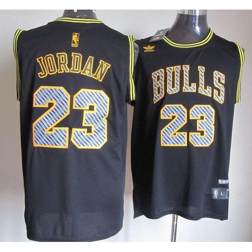 Black LAC Chicago Bulls #23 Jordan Vintage Jersey NBA Fan Apparel