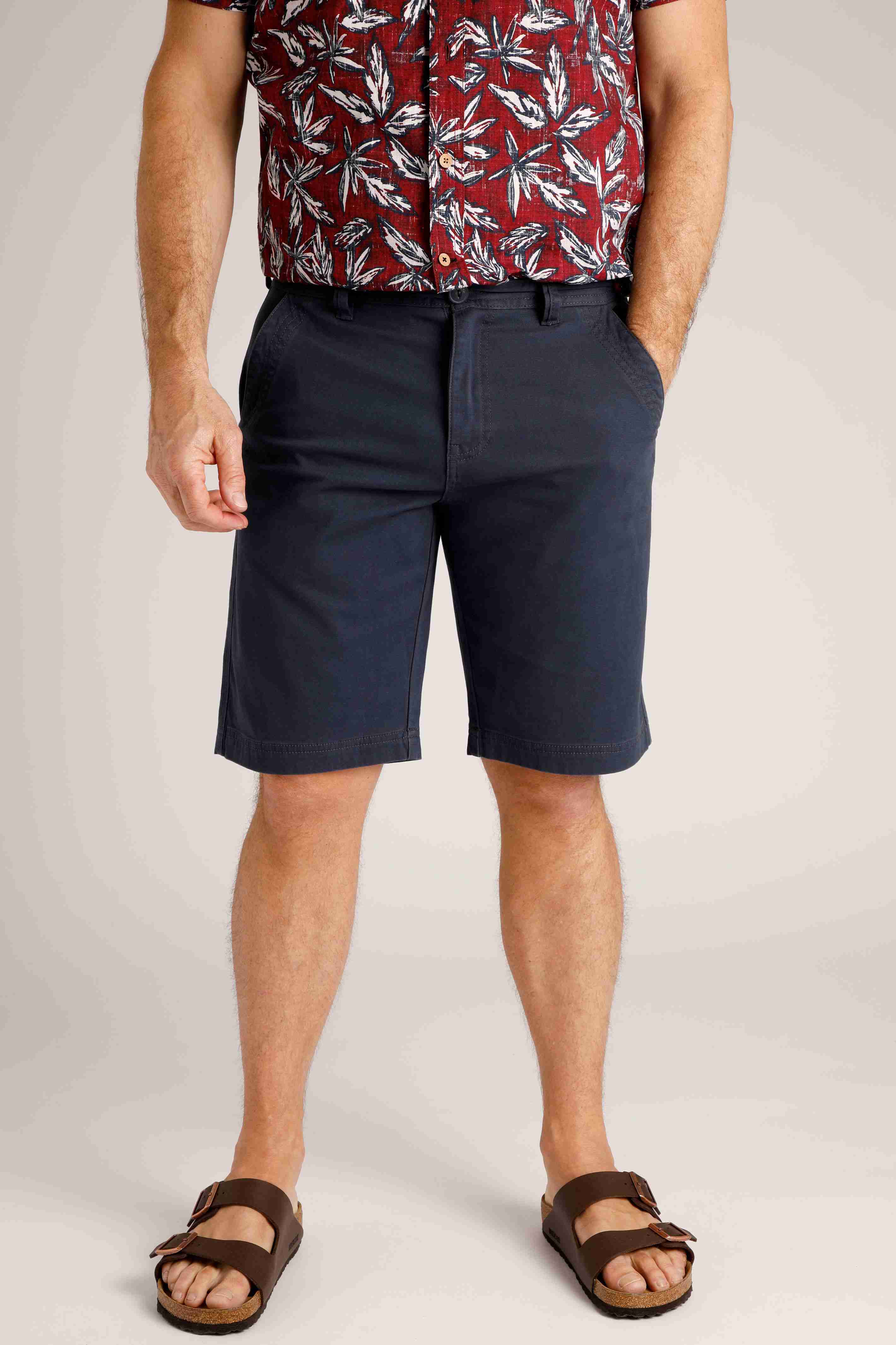 Rayburn Cotton Flat Front Shorts Navy