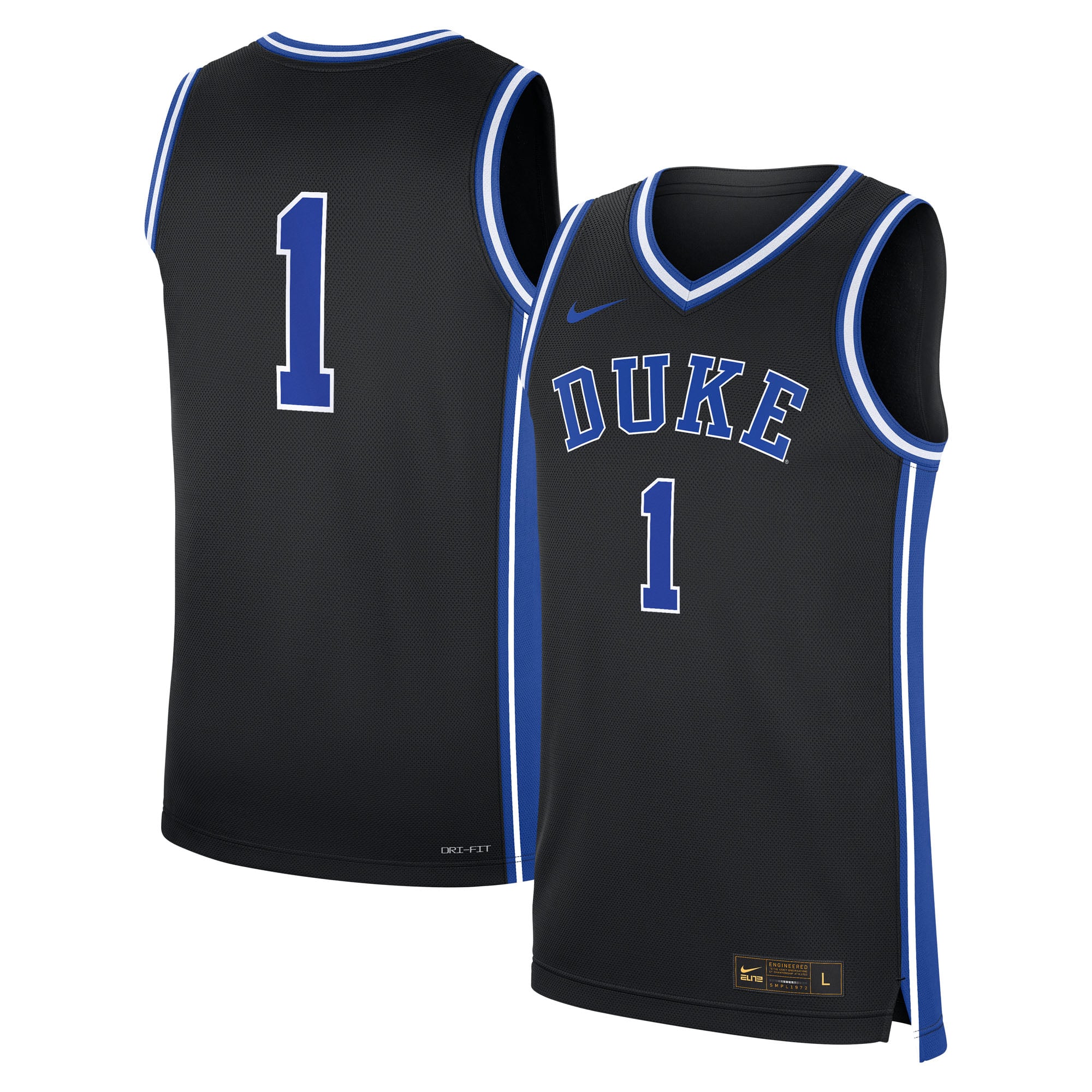 #1 Duke Blue Devils Nike Alternate Replica Jersey - Black