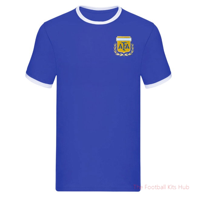 Argentina National Team Embroidered Ringer Tee (Royal Blue)