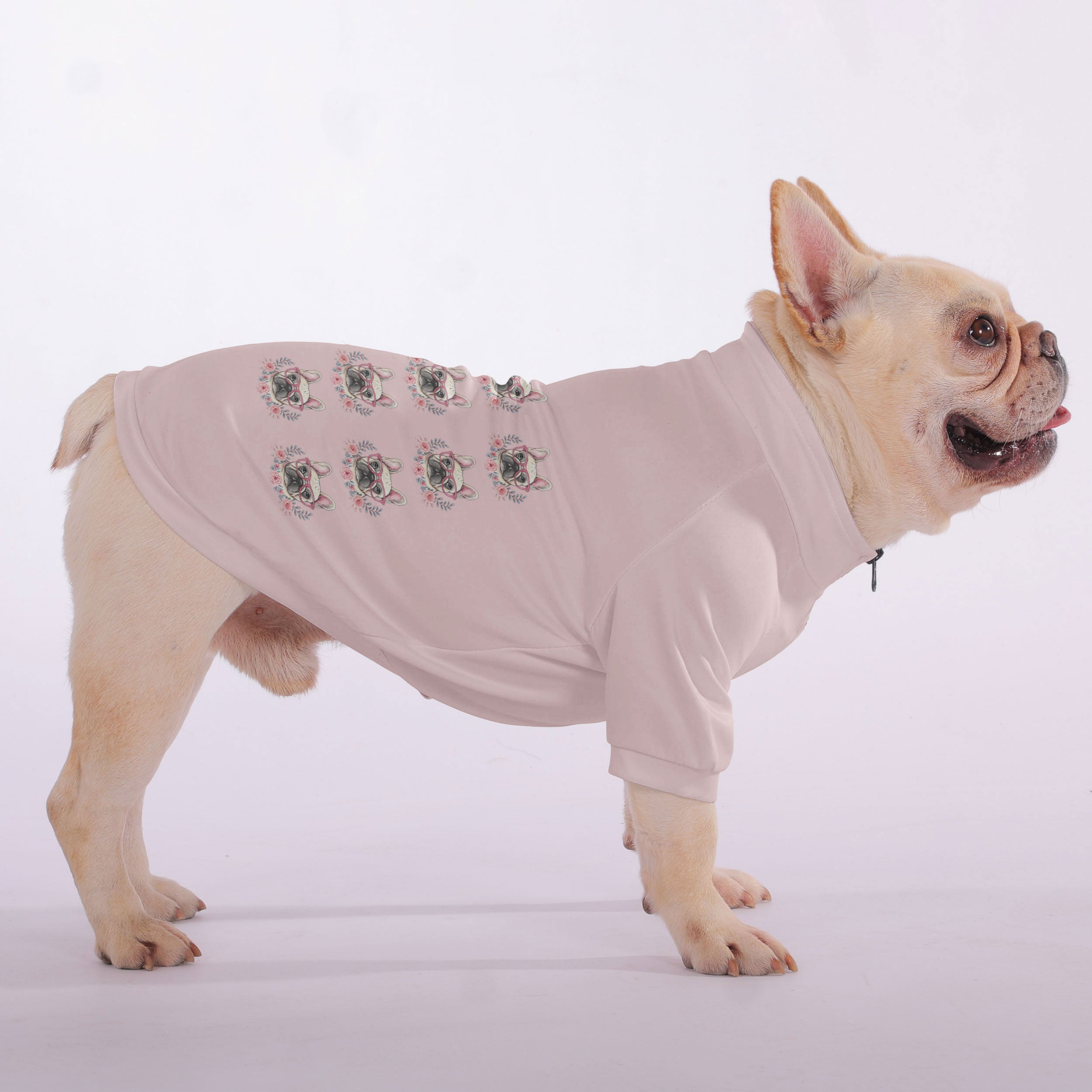 French Bulldog Estelle Snuggly Zip Up Sweatshirt For French Bulldogs Durable Dog Item