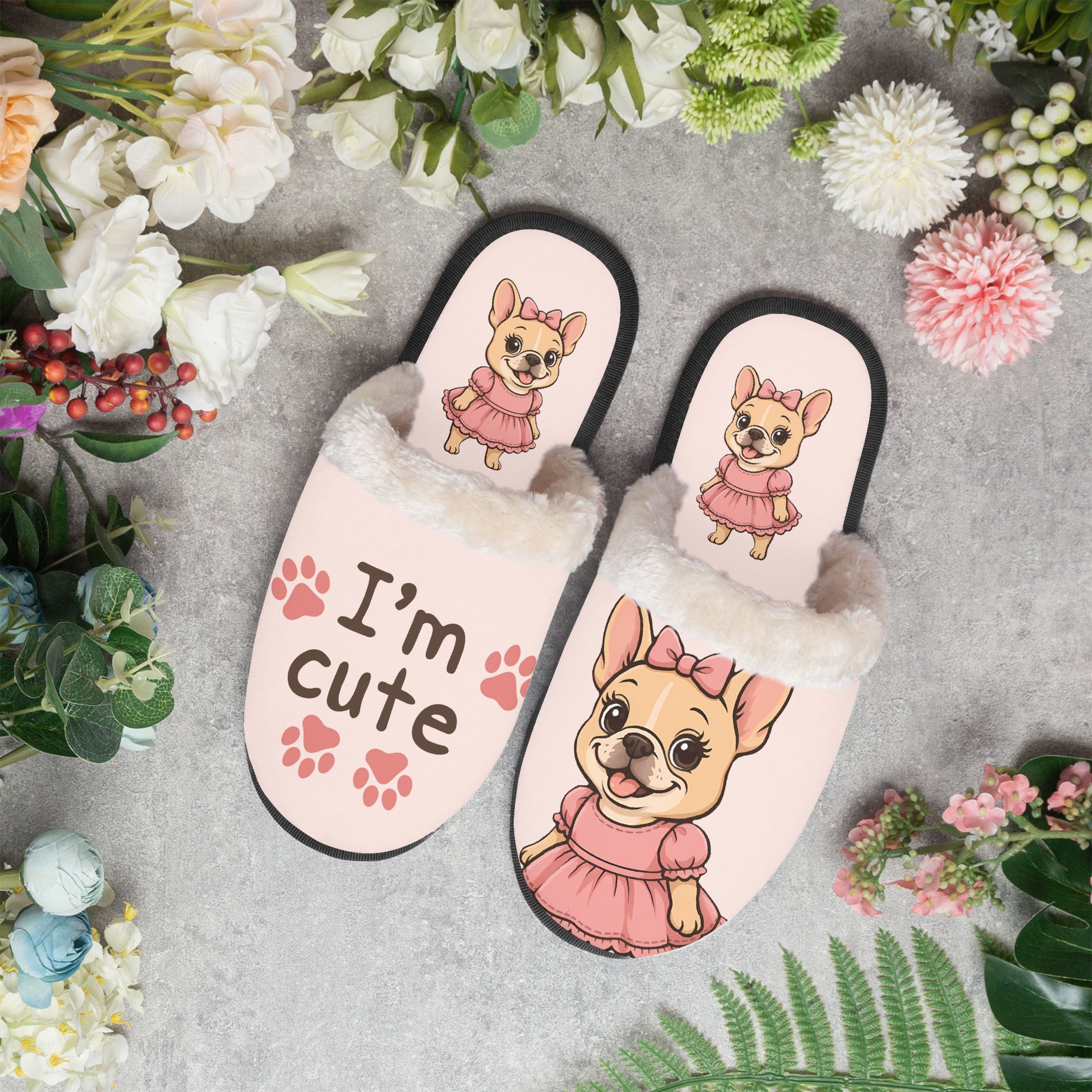 Bulldog Inspired Cozy Winter Slippers For Frenchie Fans | Unique Design