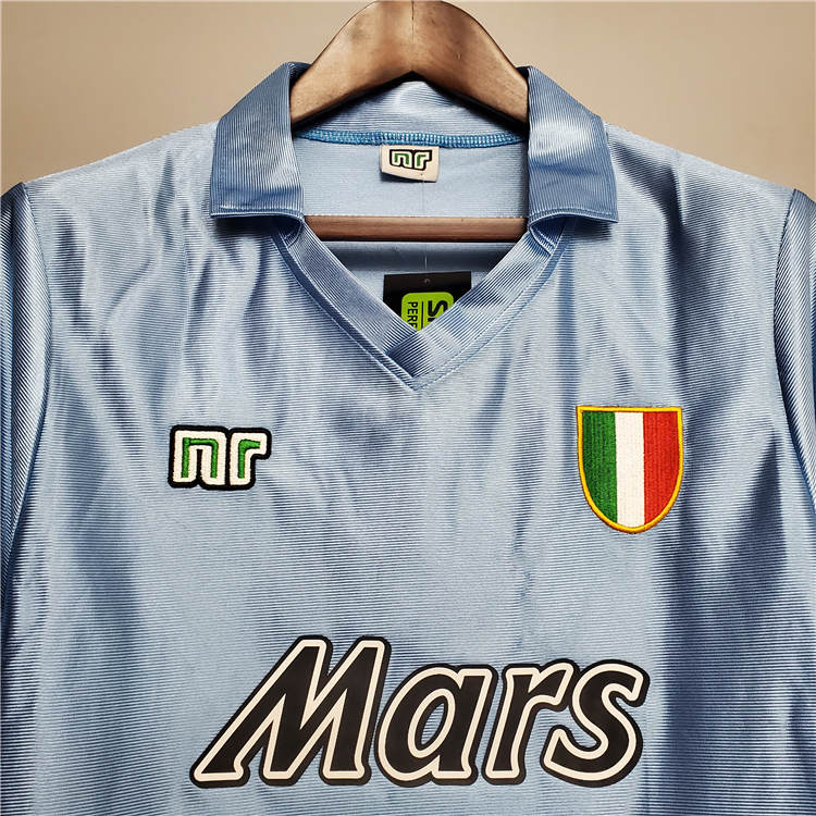 9091 Napoli Retro Football Shirt Home Blue Soccer Shirt - Official
