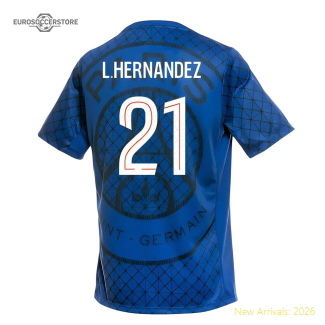 Professional-Grade 2025-2026 Psg Academy Pro Home Pre Match Shirt (Royal) (L.Hernandez