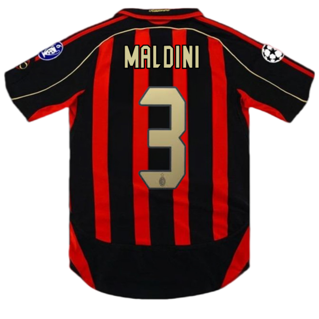 Durable MALDINI 3 AC Milan 0607 Retro Champion League Home Shirt