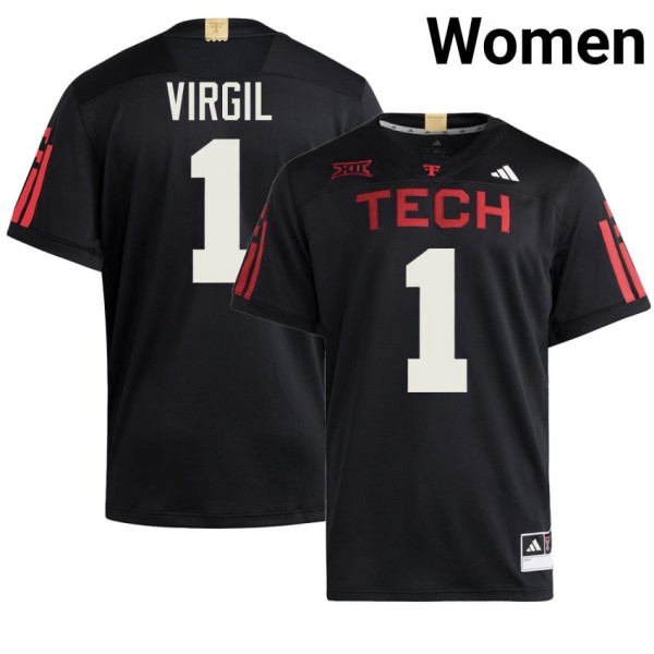Texas Tech Red Raiders #1 Reggie Virgil Women Stitch Jerseys - Black