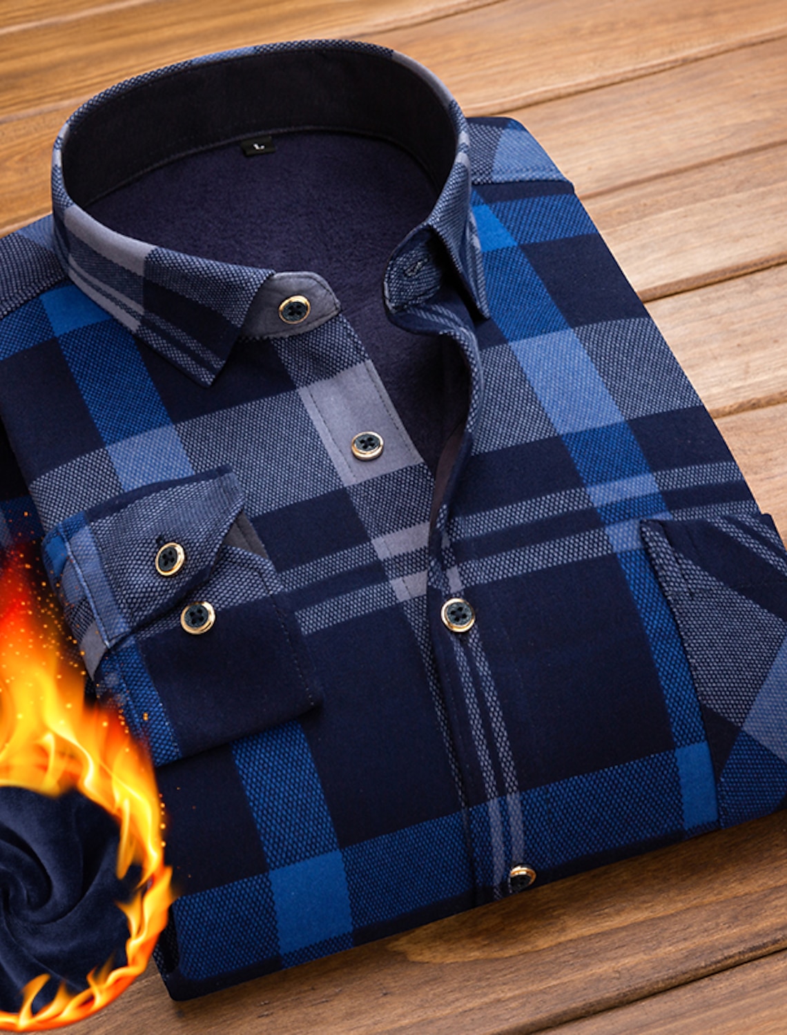Men's Dress Shirt Flannel Shirt Collared Shirt Button Up Shirt Tartan Wedding Party Black-White Red Navy Blue Royal Blue Long Sleeve Turndown Winter Clothing Apparel Button-Down