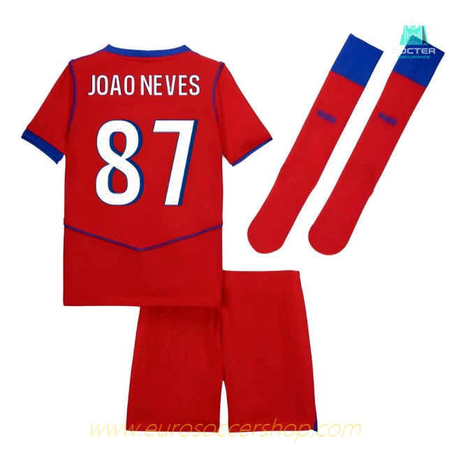 2025-2026 PSG Third Little Boys Mini Kit (Joao Neves 87)